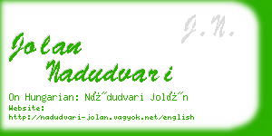 jolan nadudvari business card